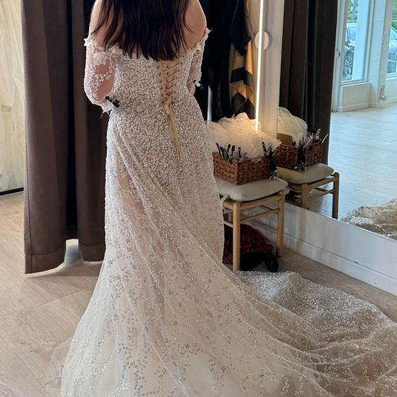 Milla Nova Coco Bridal Gown Nude Size 8 - Picture 10 of 11